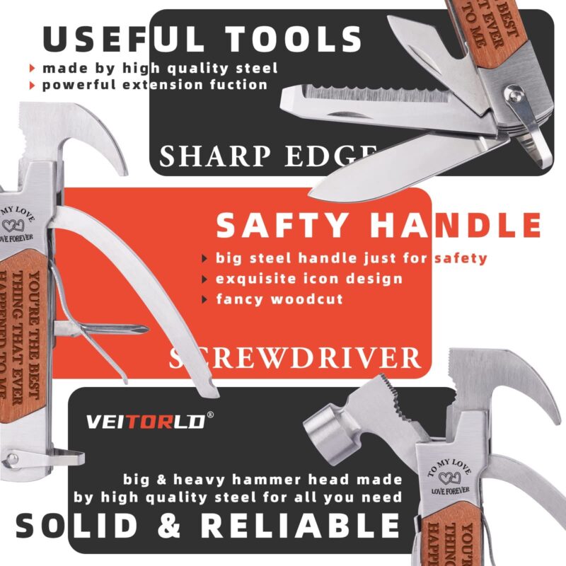 Veitorld®12 in 1 Multitool Hammer-Dad Build My Life Wood