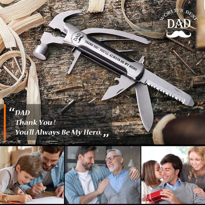 Veitorld®12 in 1 Multitool Hammer Silver-Dad Are Hero