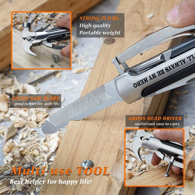 Veitorld®12 in 1 Multitool Hammer Silver-Dad Are Hero