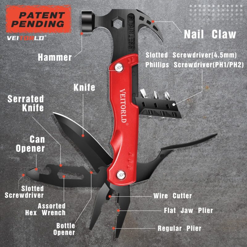 Veitorld®14 in 1 Multitool Hammer Red